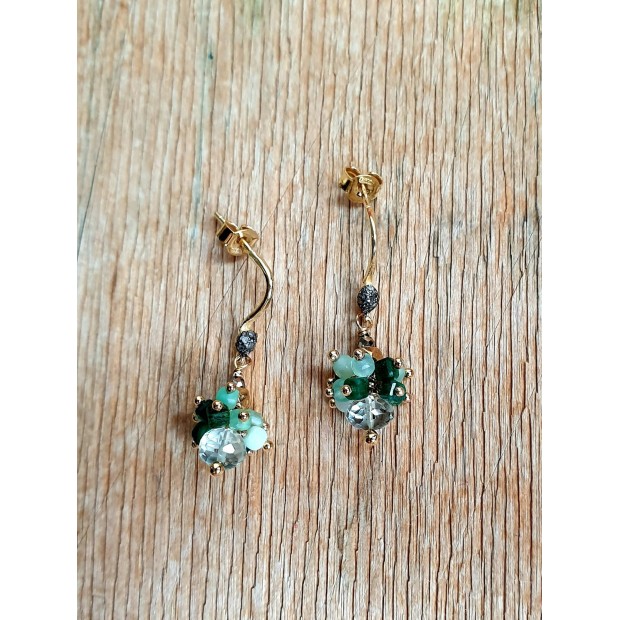 5 Octobre auksuoto sidabro auskarai su deimantais